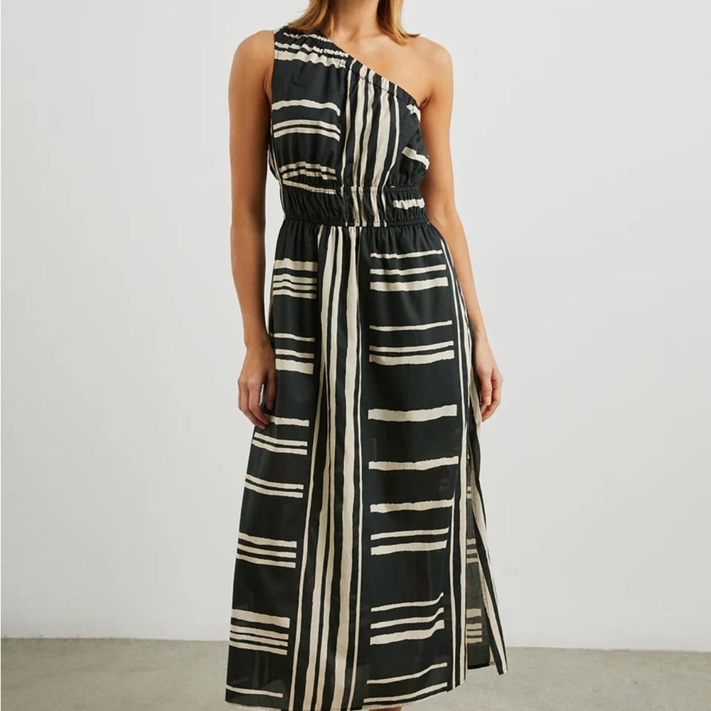 Rails Selani One-Shoulder Island Stripe Midi Dress